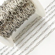 Oxidized Sterling Silver Smooth Paperclip Chain